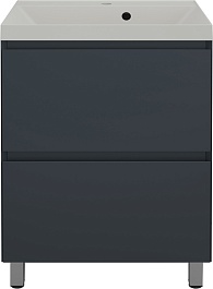 Style Line Тумба под раковину Манхэттен 60 Plus эмаль графит матовая – фотография-2